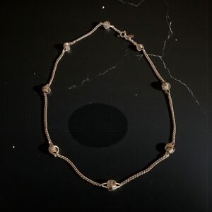 Vintage Avon SilverTone Station Textured Knot Beads Necklace